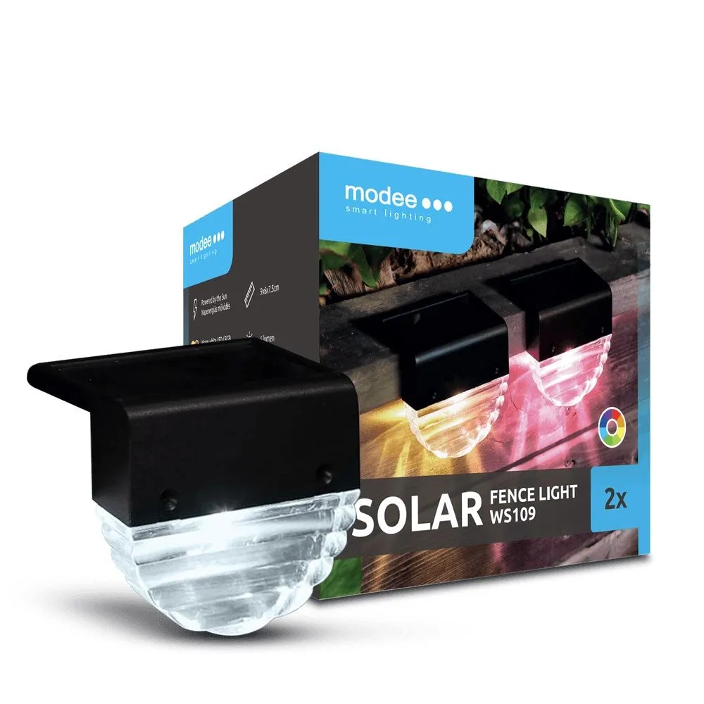 Proiector solar de perete, 6lm, lumina calda, RGB, 2 buc/set, Modee