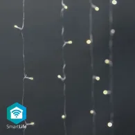 Ghirlanda luminoasa decorativa Smart Wi-Fi Nedis, 200 LED-uri, alb cald, 3m, Android / IOS