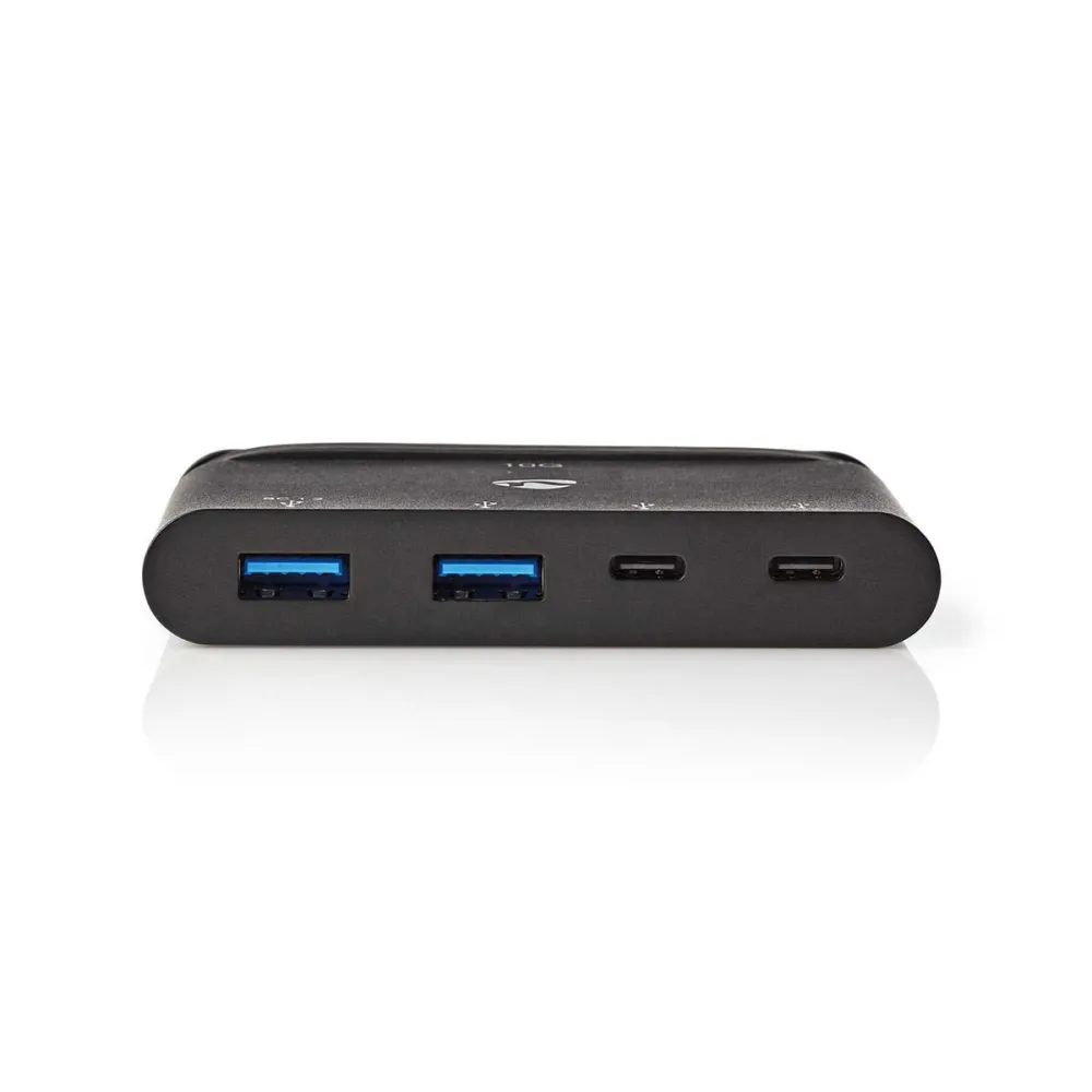 Hub USB-C Nedis, 2x USB-C / 2x USB 3.0 (10G), PD 100W, negru