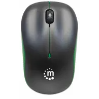 Mouse wireless 179393 Manhattan, 1000dpi, negru / verde