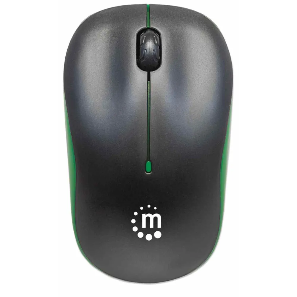 Mouse wireless 179393 Manhattan, 1000dpi, negru / verde