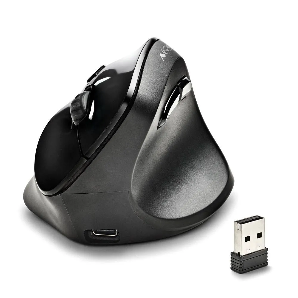Mouse wireless reincarcabil NGS Evo Moksha, 2400dpi, ergonomic, negru