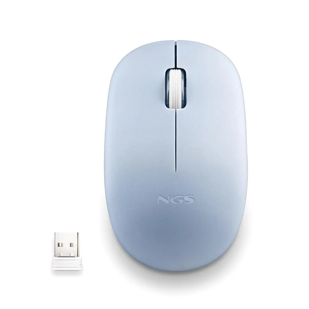 Mouse wireless USB 1000dpi, silent click, albastru, NGS