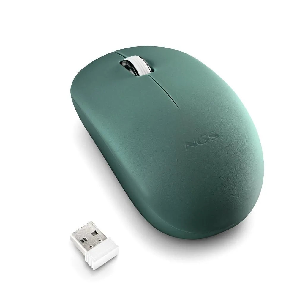 Mouse wireless USB NGS Fog Pro 1000dpi, silent click, verde