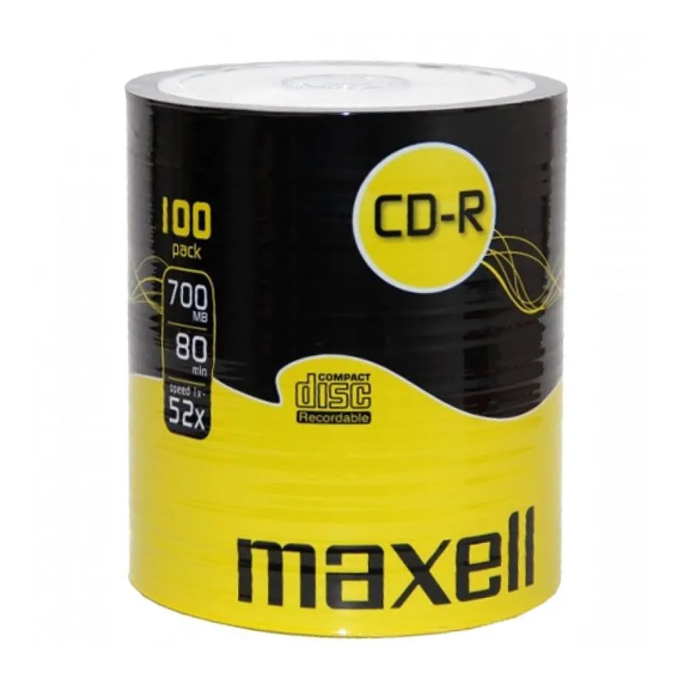 CD-R 700MB, 52x 100buc pe folie, Maxell