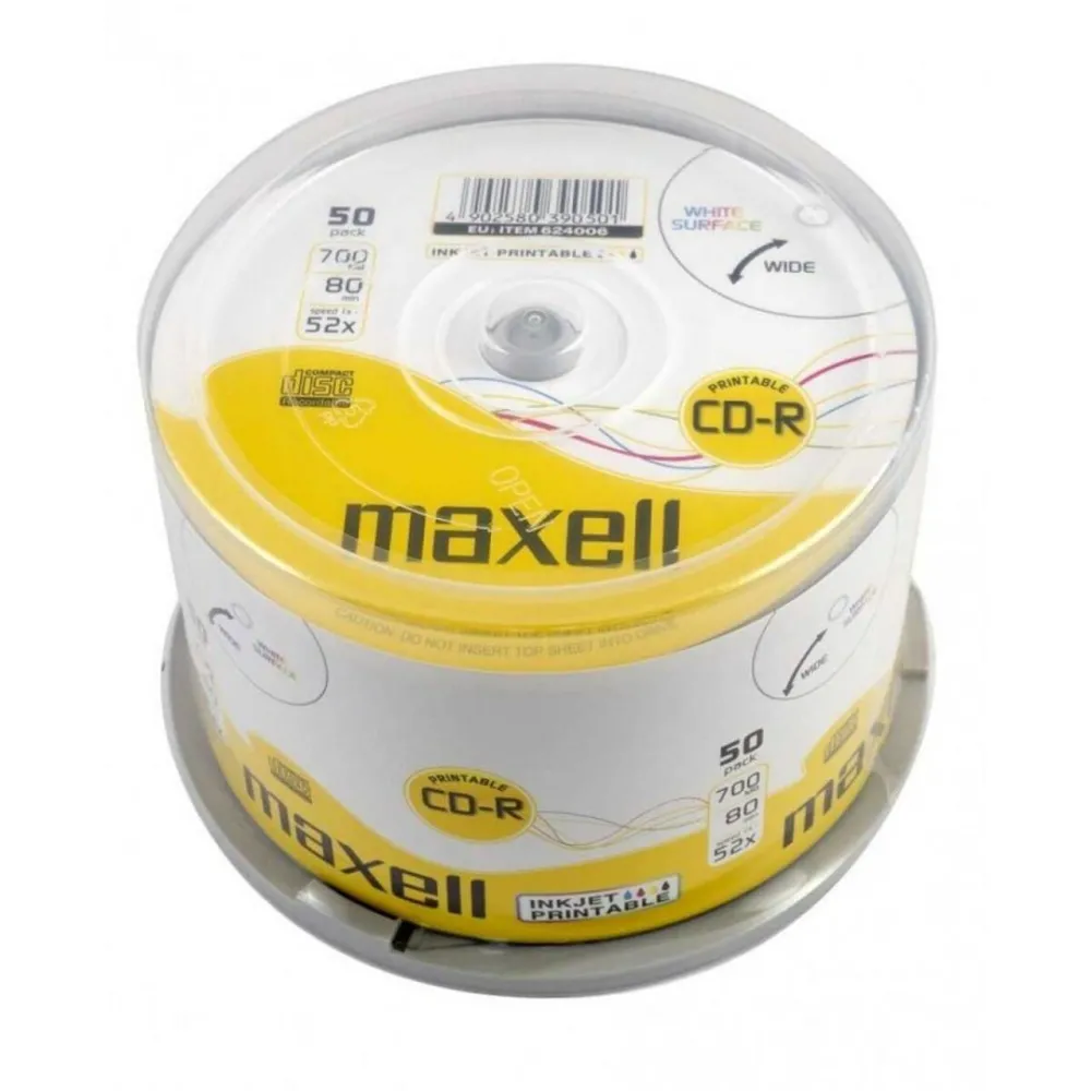 CD-R printabil 700MB 52x 50buc pe cutie Maxell
