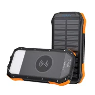 Acumulator extern powerbank solar Choetech B659, Qi 5W, 10000 mAh, portocaliu