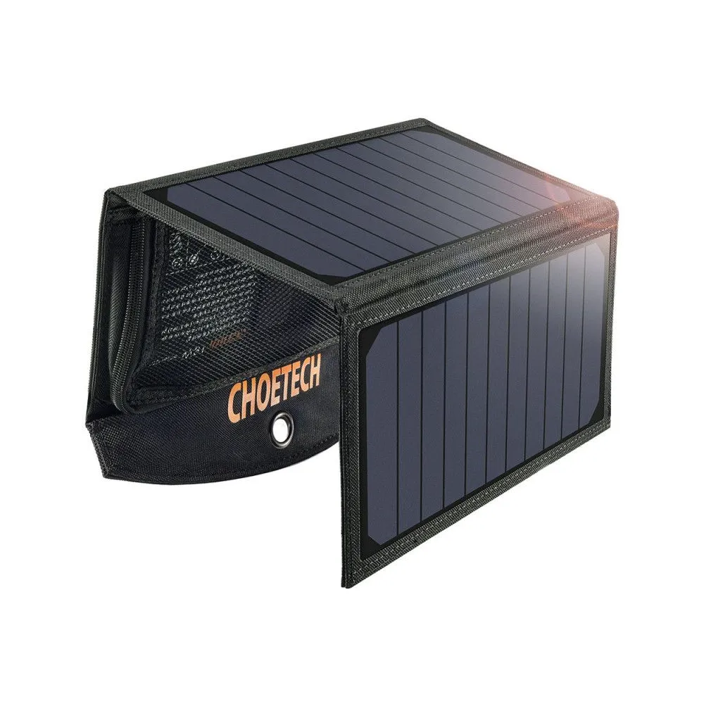 Incarcator solar pliabil Choetech SC001, 19W, 2x USB, negru