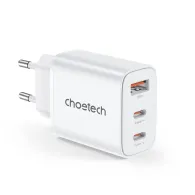 Incarcator retea Choetech PD3046, 2x USB-C 1x USB-A, 30W, PD3.0/QC3.0, alb