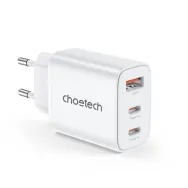 Incarcator retea Choetech PD3046, 2x USB-C 1x USB-A, 30W, PD3.0/QC3.0, alb