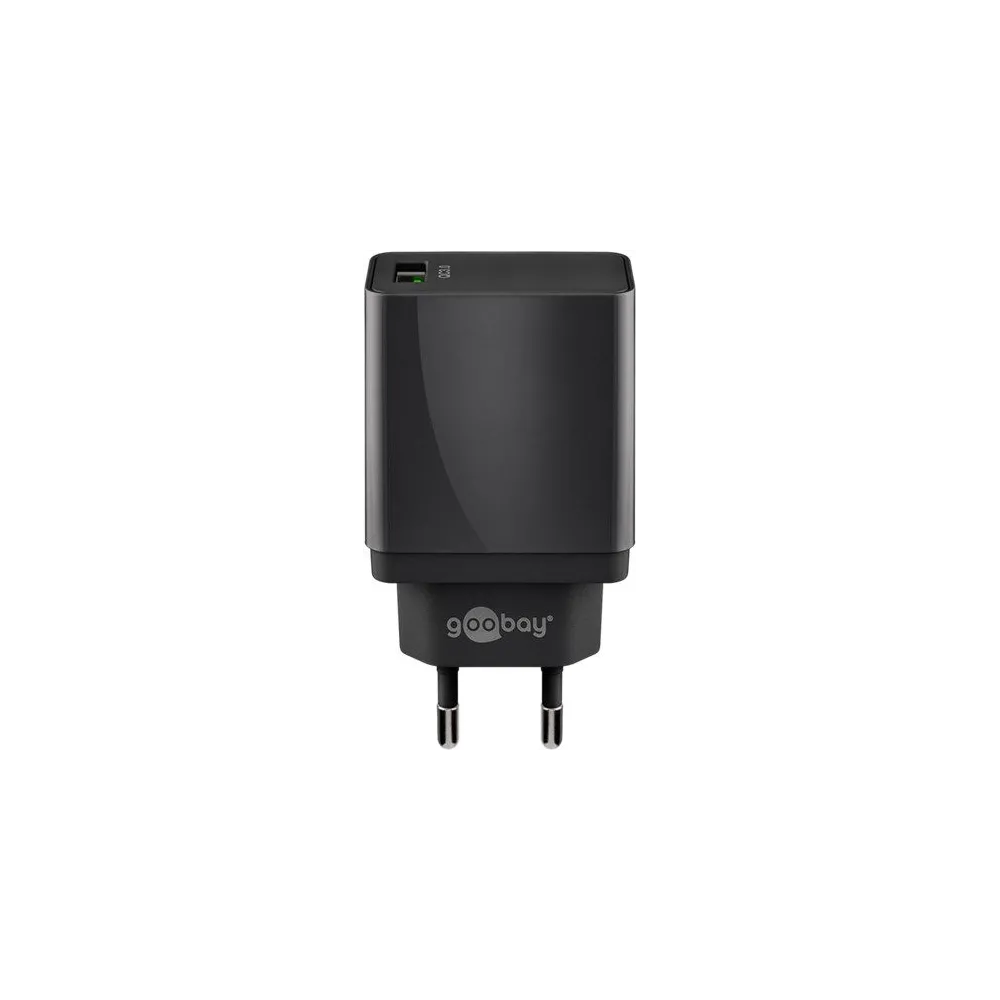 Incarcator retea Goobay, 1x USB-A QC3.0, 18W, negru