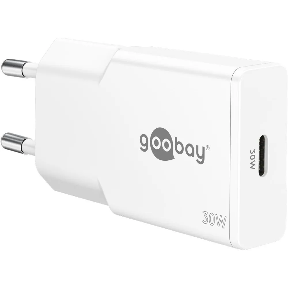 Incarcator retea Goobay, 1x USB-C PD 30W, GaN, cutie, alb
