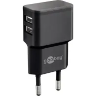 Incarcator retea Goobay, 2x USB-A 2.4 A, negru