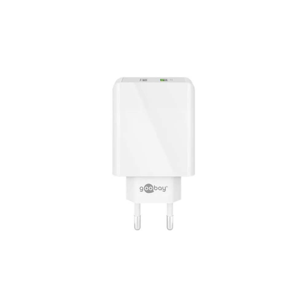 Incarcator retea Goobay, 2x USB-A, QC3.0, 28W, alb