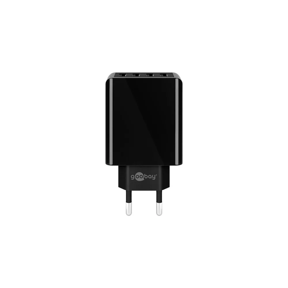 Incarcator retea Goobay, 4x USB-A, 30W, design slim, negru