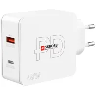 Incarcator retea Skross Multipower 2 Pro+, 1x USB-C, 1x USB-A, PD 48W, alb