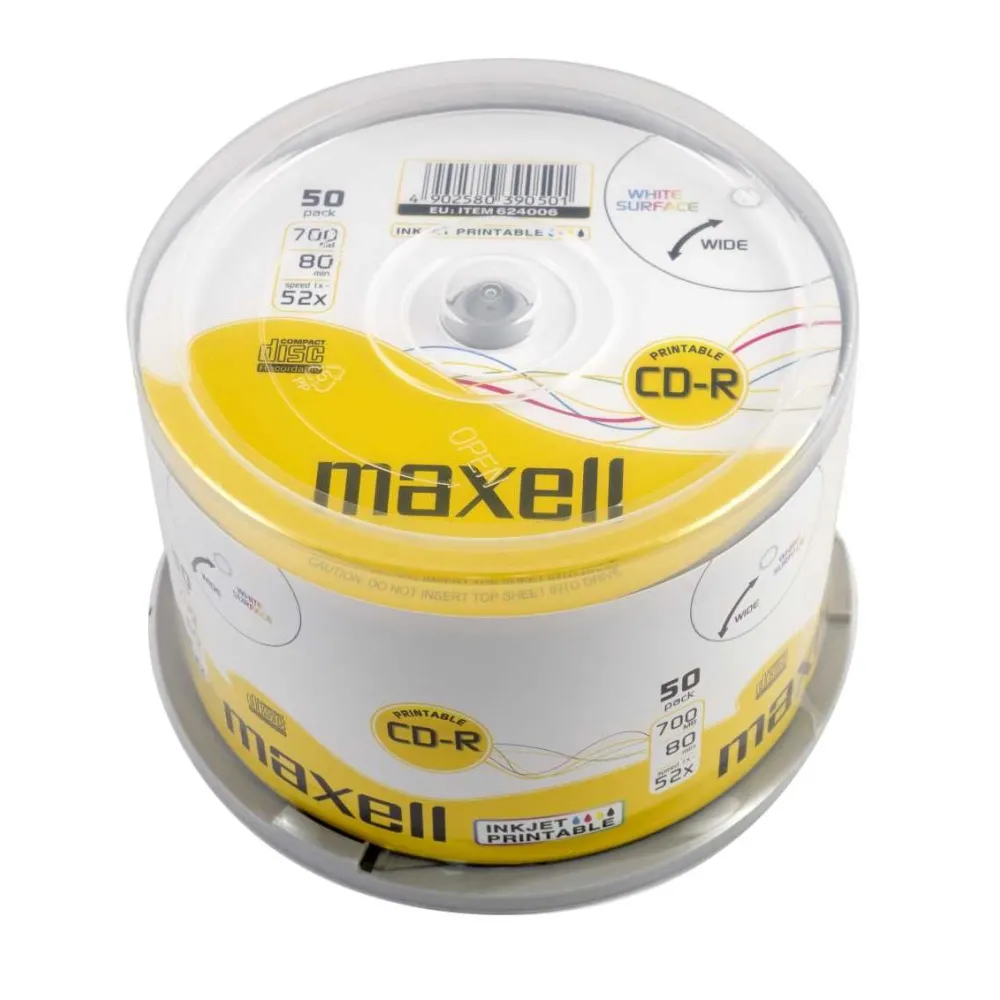 Maxell CD printabil Recordable 700MB 52X INKJET SHR50 624006