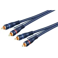 Cablu audio 2x RCA tata - 2x RCA tata albastru 5m