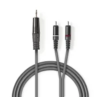 Cablu audio stereo Nedis 3.5 mm tata - 2x RCA tata, 3m, gri