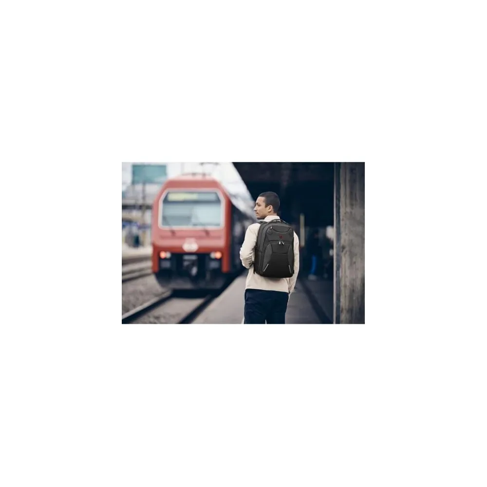 Wenger, Cosmic, 17" Laptop Backpack with Tablet Pocket, Black