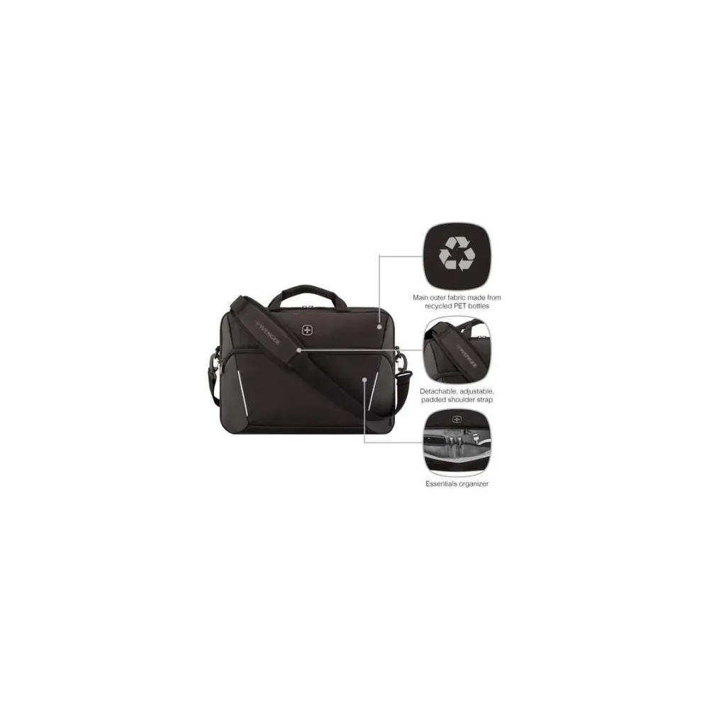 Wenger, XE Compact Brief 16, 16” Laptop Briefcase with Tablet Pocket, Black