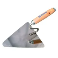 MISTRIE INOX TRIUNGHIULARA CU MANER LEMN 200X190MM