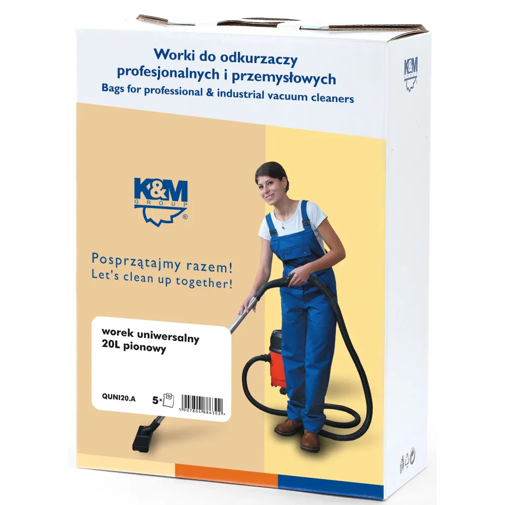 Sac aspirator Universal 20L, hartie, 5X saci, K&M