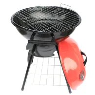 Gratar de gradina pe lemne, din otel, cu capac, rotund, resigilat