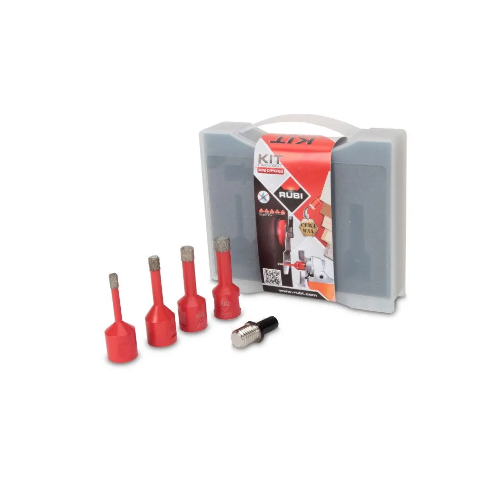 Kit carote diamantate Mini DryGres 6, 8, 10, 12mm, 4 buc. - RUBI-50938