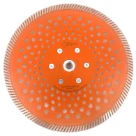 Disc diamantat pentru taiat Granit, Piatra, Beton armat, Materiale dure TURBO Laser 230mm cu prindere M14 SUPER PREMIUM - DXDY.P