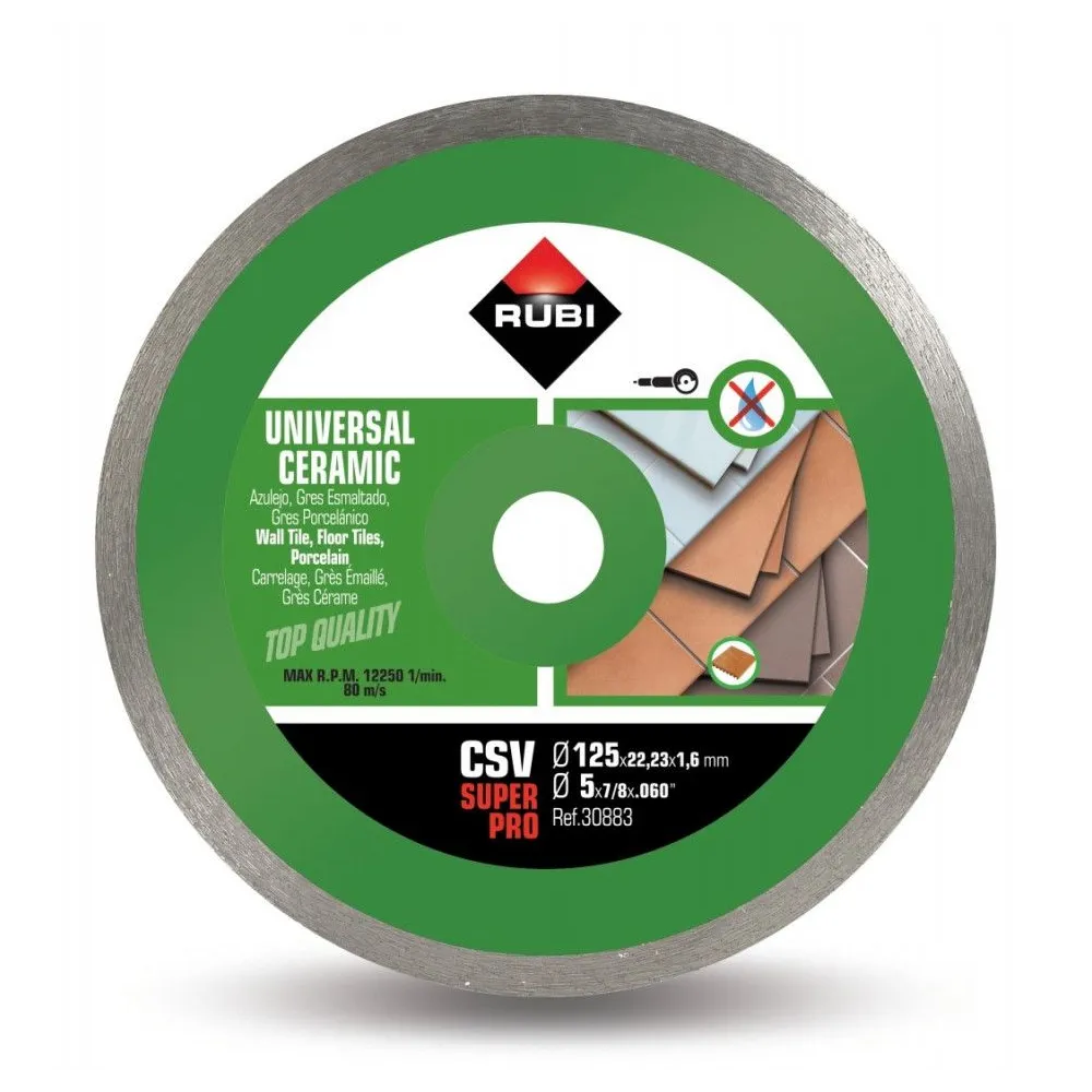 Disc diamantat pt. placi ceramice 125mm, CSV 125 SuperPro - RUBI-30883