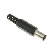 Mufa alimentare tata pe cablu 6.3X1.3mm, negru