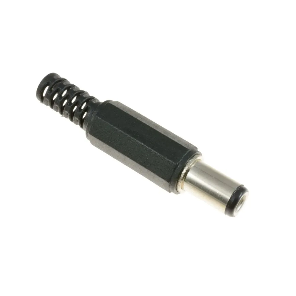 Mufa alimentare tata pe cablu 6.3X1.3mm, negru