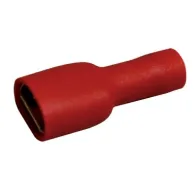 Papuc electric izolat, Faston mama, 6.35x0.8mm, rosu