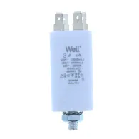 Condensator pornire motor 400V 3uF cu pin, Well