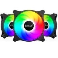 Set 3 ventilatoare PCCooler "FX120", 120mm, 1200 RPM, FDB bearing, 31.68 cfm, ARGB, negru, "FX 120 ARGB BK 3 IN 1"
