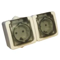 Priza dubla PT schuko antigron cu capac SPN1502