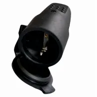Cupla schuko cauciucata neagra IP44 SPN3106(1/25)