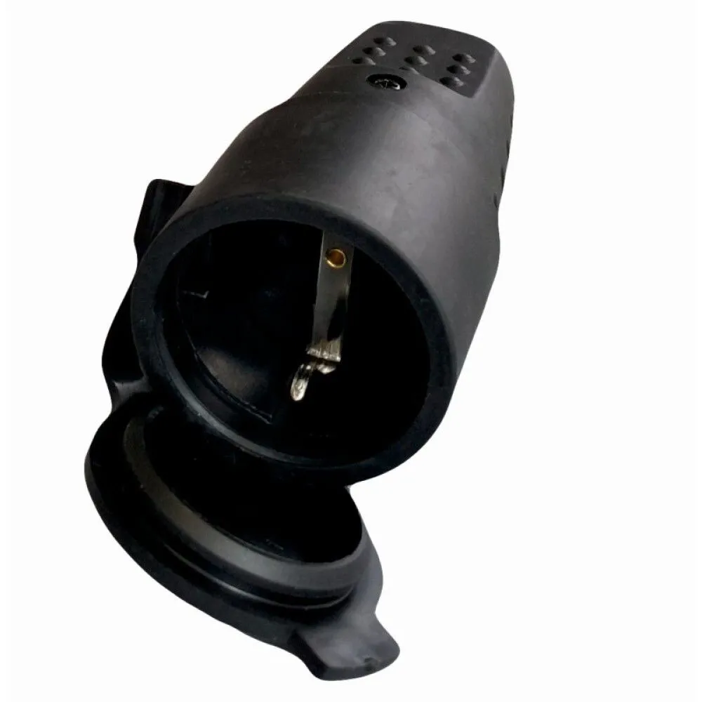 Cupla schuko cauciucata neagra IP44 SPN3106(1/25)