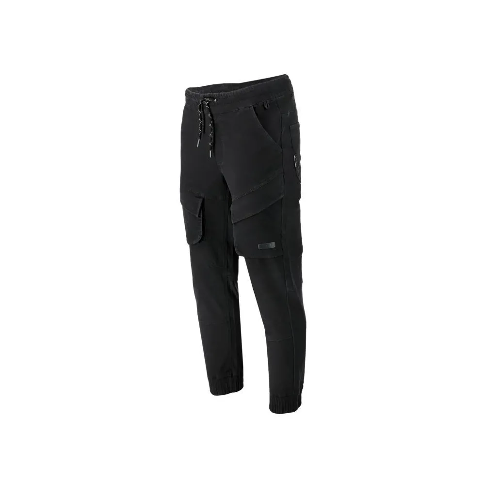 PANTALON ELASTIC CU SNUR SI MANSETE / NEGRU - S