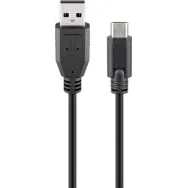 Cablu USB 2.0 A tata - USB-C, 0.5m, negru, Goobay