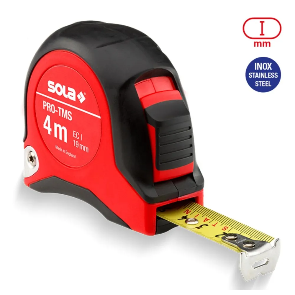 Ruletă PRO-TMS, 4m 19mm - Sola-50029501