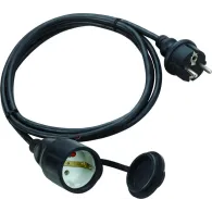 Cablu prelungitor 10m 3x1.5mm, priza cu capac, negru, IP44, Technik