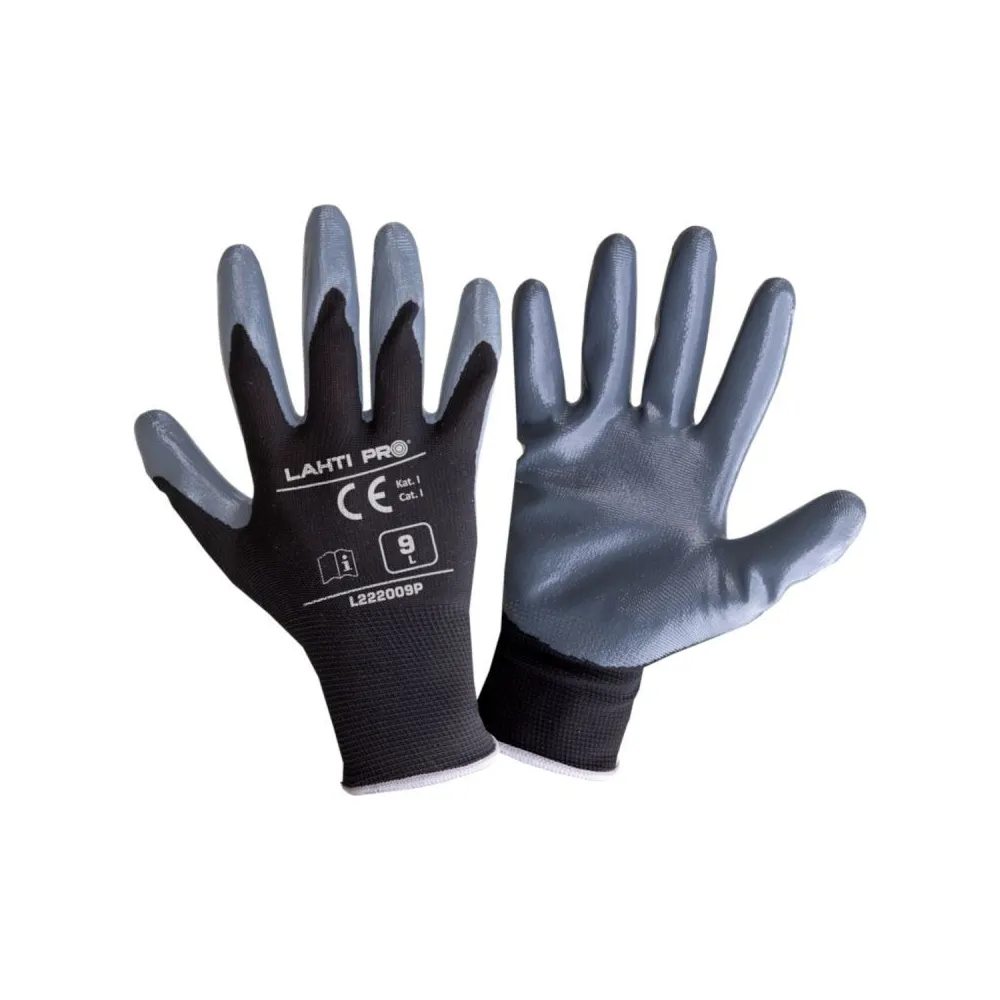 MANUSA NITRIL CU POLIESTER / GRI-NEGRU - 7