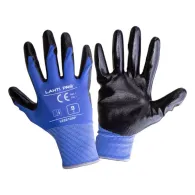 MANUSA NITRIL CU POLIESTER / NEGRU-ALBASTRU - 11