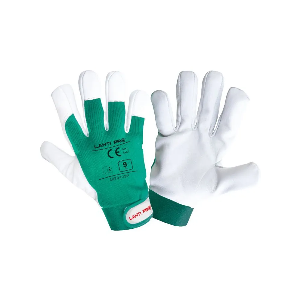 MANUSA ELASTAN CU PALMA PIELE OVINA / VERDE-ALB - 11