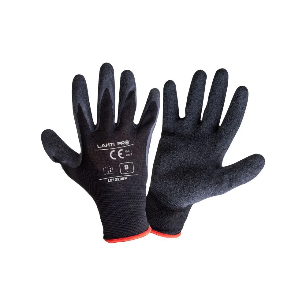 MANUSA LATEX CU POLIESTER / NEGRU - 10