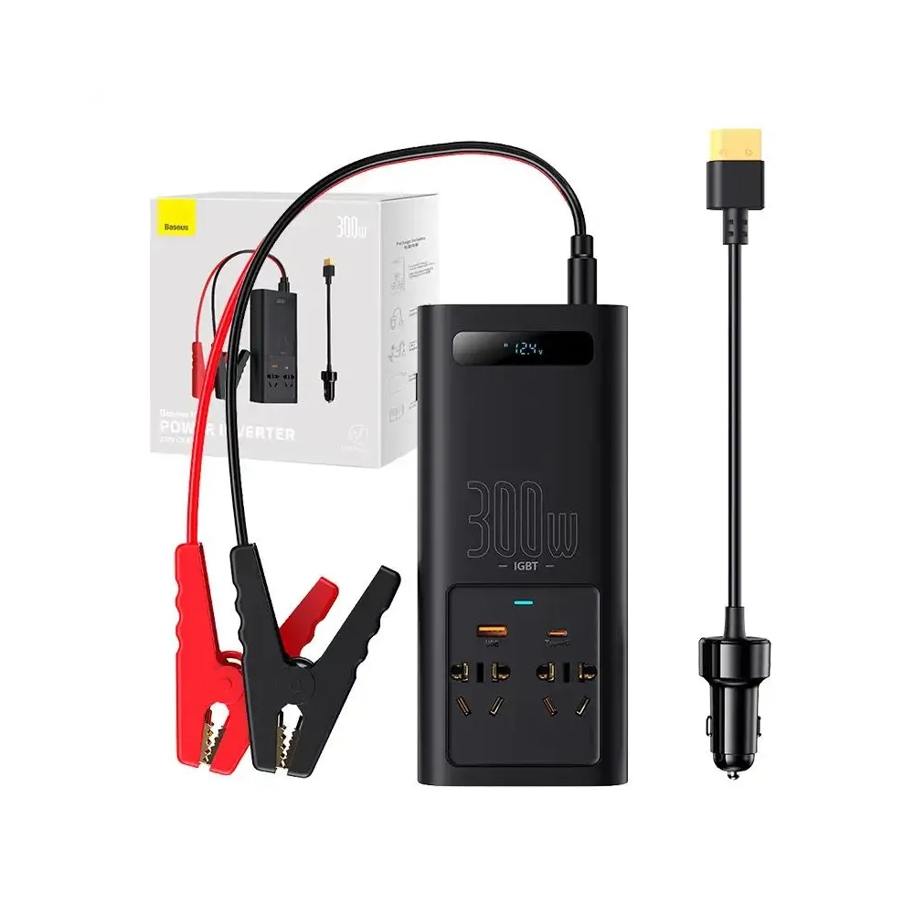 Invertor de putere Baseus 300W (220V CN/EU) (negru)