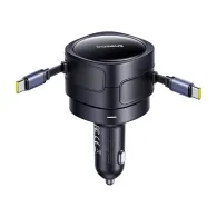 Baseus Enjoyment Max încărcător auto cu cabluri USB-C+USB-C 60W Negru