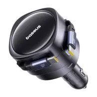 Baseus Enjoyment Max încărcător auto cu cabluri USB-C+USB-C 60W Negru